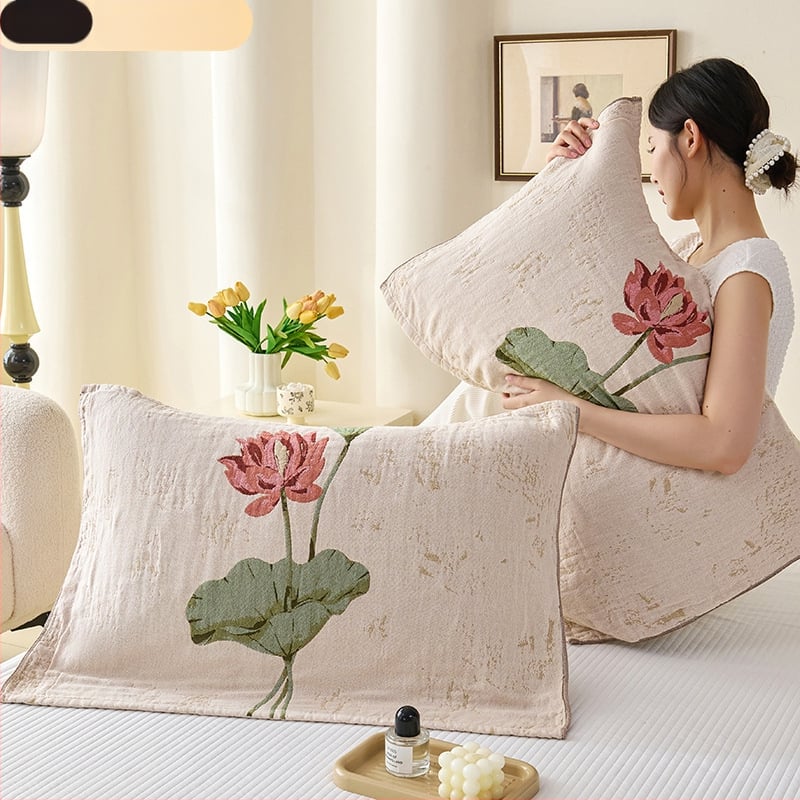 Fețe de pernă din bumbac 100%, țesătură twill, imprimare și vopsire reactive, bumbac de calitate primă, stil modern minimalist