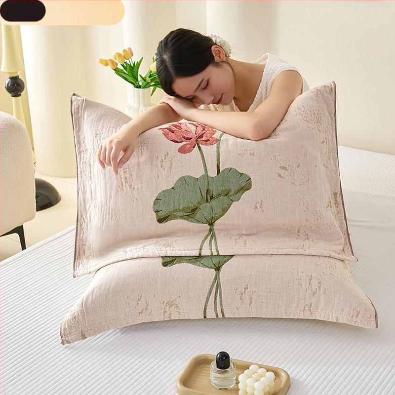 Fețe de pernă din bumbac 100%, țesătură twill, imprimare și vopsire reactive, bumbac de calitate primă, stil modern minimalist