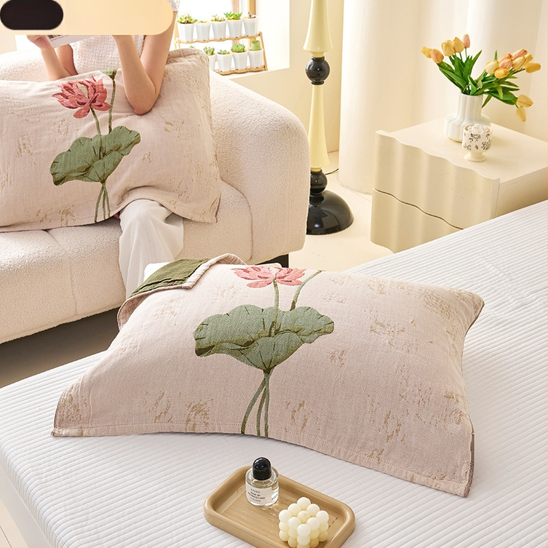 Fețe de pernă din bumbac 100%, țesătură twill, imprimare și vopsire reactive, bumbac de calitate primă, stil modern minimalist