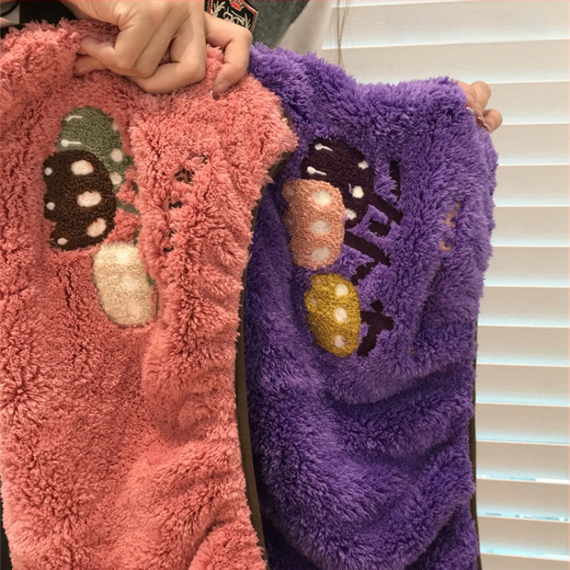 Pălărie de uscat păr din fleece coral, cu broderie florală, cu două straturi, din microfibră, 200 g sau mai mult