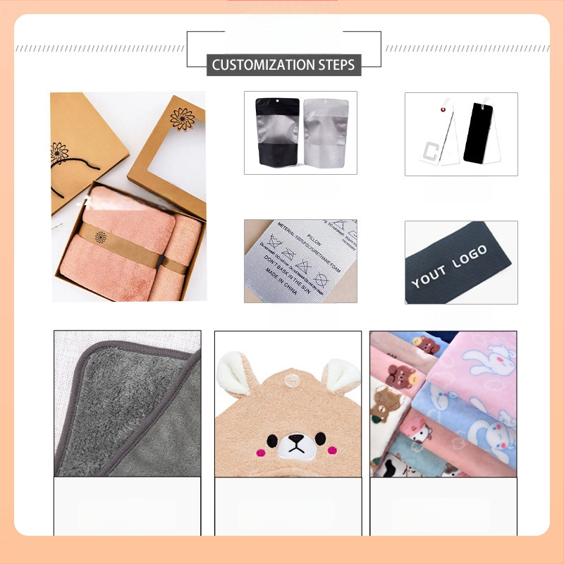 Șapcă de uscare a părului din satin și catifea corală (Brand: Other; Material: Satin + catifea corală; Greutate: 100–119 g)