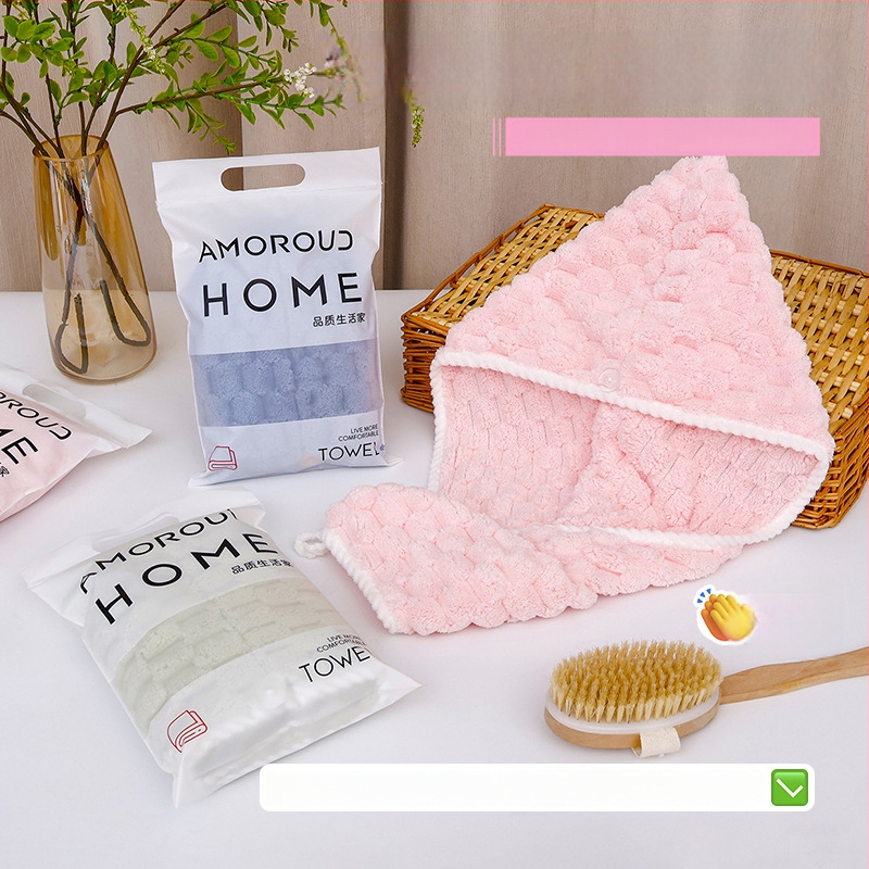 Bonetă de uscat păr Mufando, fleece coral, 200 g+, construcție spirală