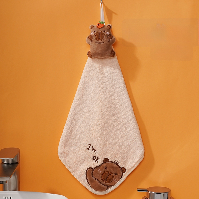 Pooky Bear laste korallfleece käterätik – riputatav, imav käsi-rätik, 30–50 g, kohandatav