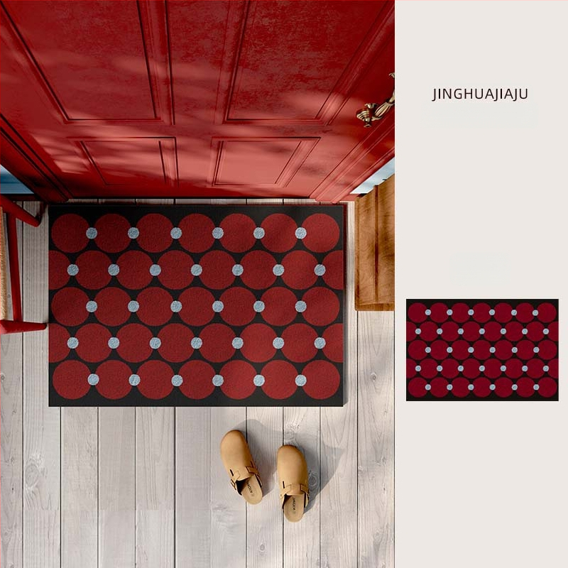 Sissekäigu ukse matt, PVC, traadist silmusega lõim (wire loop), ristkülikukujuline, muster: triibud/võrk/värvilised blokid, pestav, kohandatav, Korea/Japani stiil