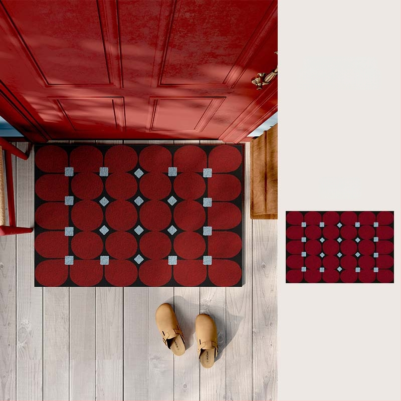 Sissekäigu ukse matt, PVC, traadist silmusega lõim (wire loop), ristkülikukujuline, muster: triibud/võrk/värvilised blokid, pestav, kohandatav, Korea/Japani stiil