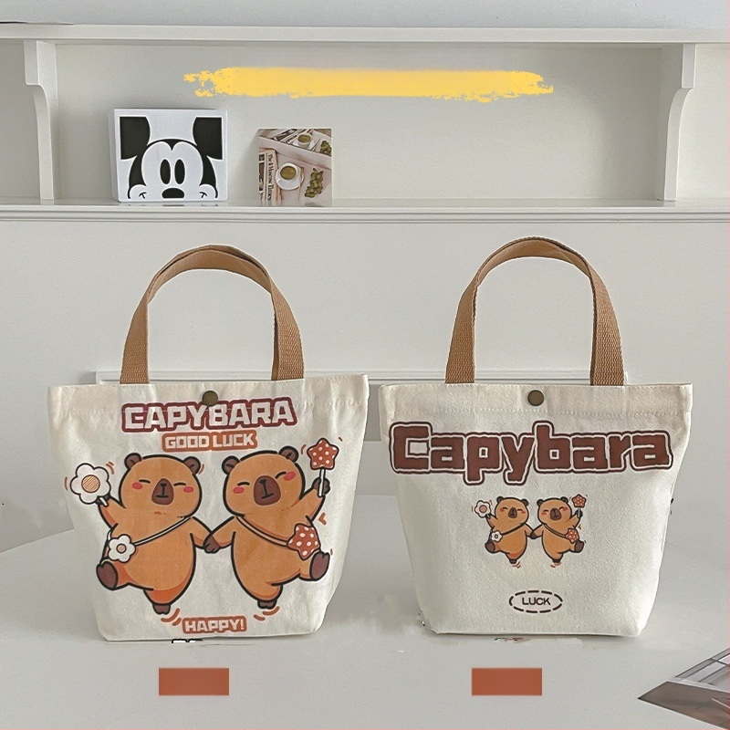 Személyre szabott karikatúra capybara vászontáska – varrott kivitelezés, márka Oy, logónyomás elérhető, nagy tételben rendelhető