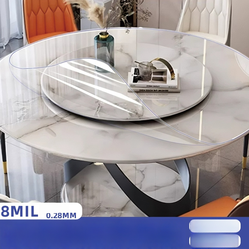 Apaļš PVC galda paliktnis, pašlīmējošs, ūdensizturīgs, eļļas izturīgs, pret apdegumiem