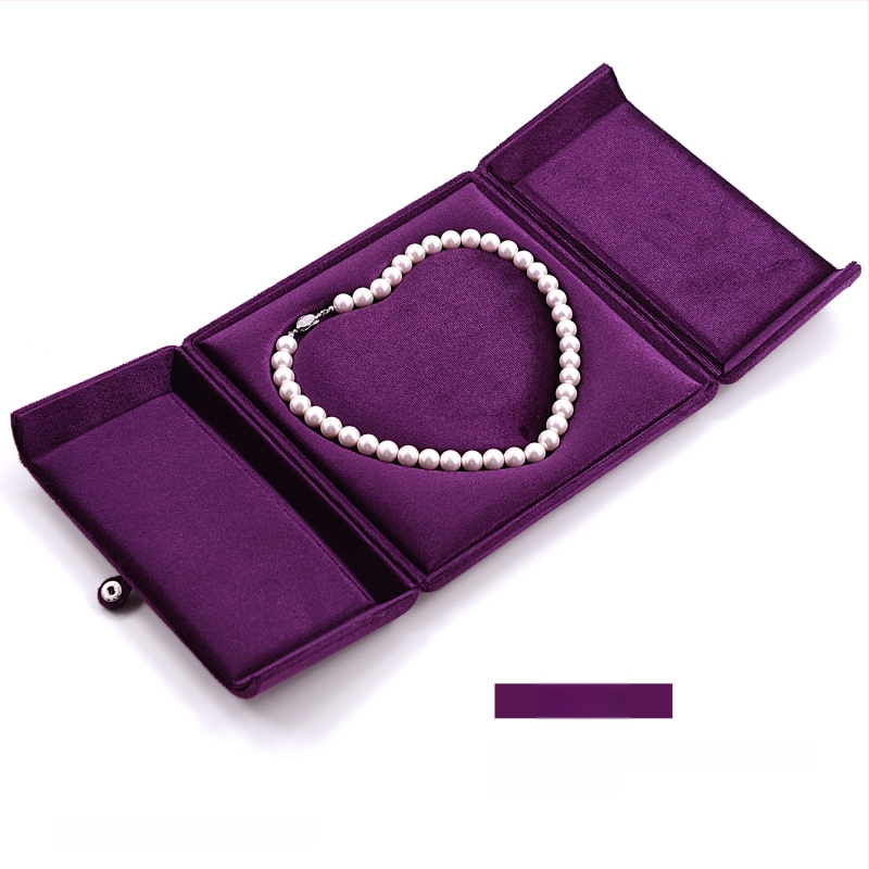 Flanelinė papuošalų dėžutė su dvigubu atidarymu, skirta žiedams, auskarams, kaklo grandinėms ir apyrankėms