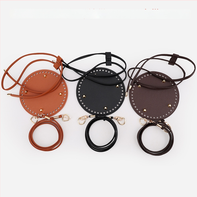 Set accesorii PU pentru geantă bucket: trei piese – șnur de strângere, placă de fund, curea de umăr