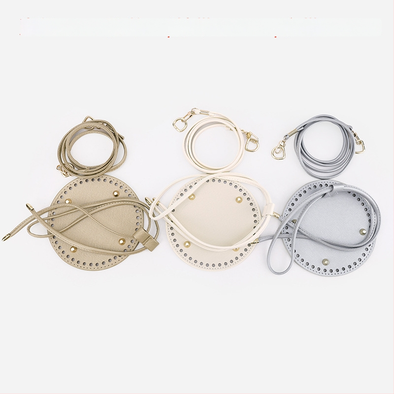 Set accesorii PU pentru geantă bucket: trei piese – șnur de strângere, placă de fund, curea de umăr