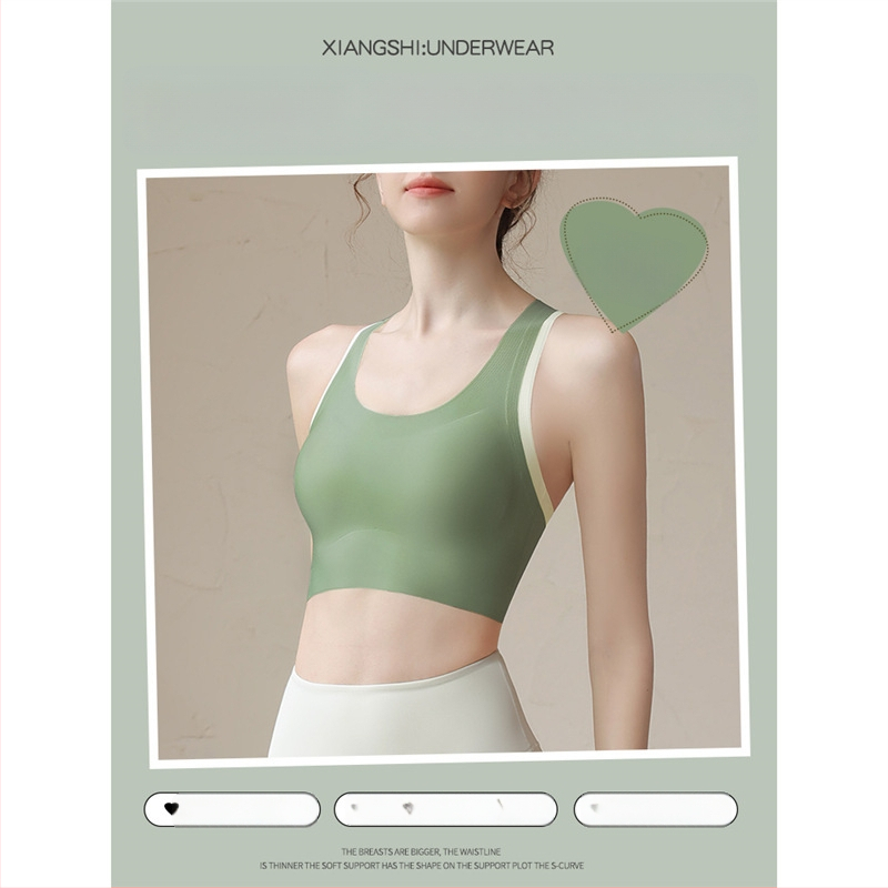 Bustier sport pentru femei cu susținere înaltă - top în stil vest pentru alergare, fitness și yoga, cupe 3/4, burete subțire, bretele fixe duble, catarame în spate cu trei rânduri