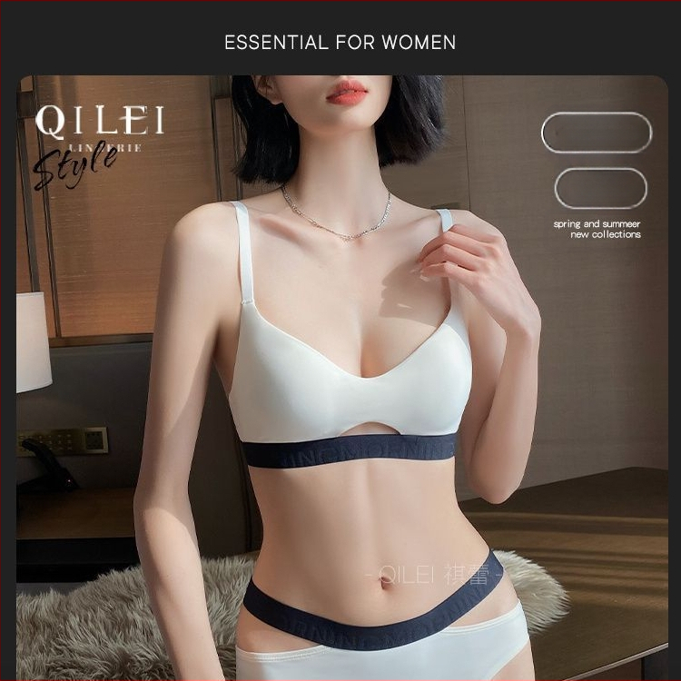Fiatal nőknek szóló sportmelltartó szett, varrás nélküli, push-up, lágy acélgyűrűvel