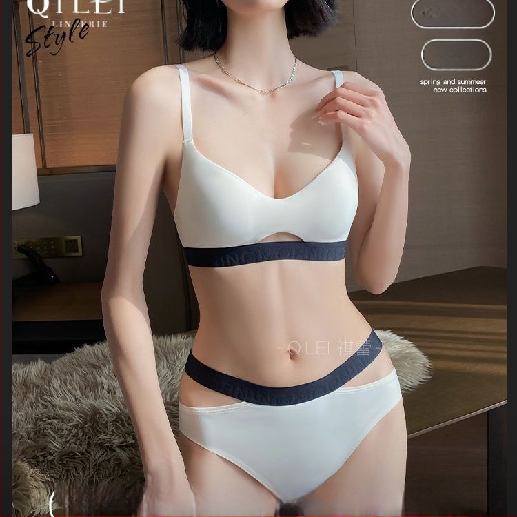 Fiatal nőknek szóló sportmelltartó szett, varrás nélküli, push-up, lágy acélgyűrűvel