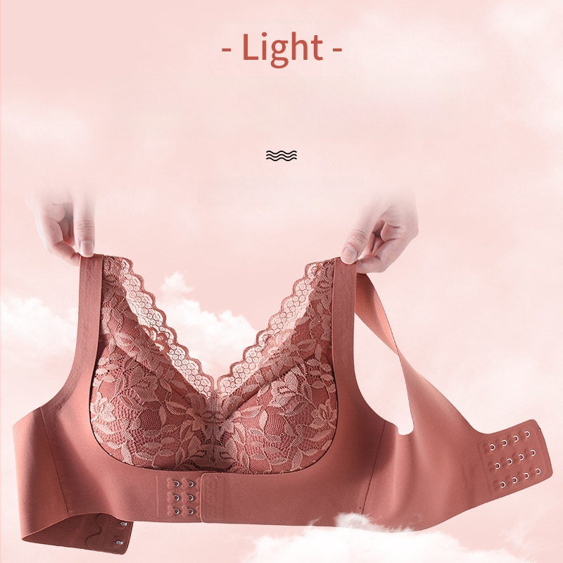 Sutien sport cu închidere frontală, dantelă, respirabil, cupă 3/4, bretele fixe duble