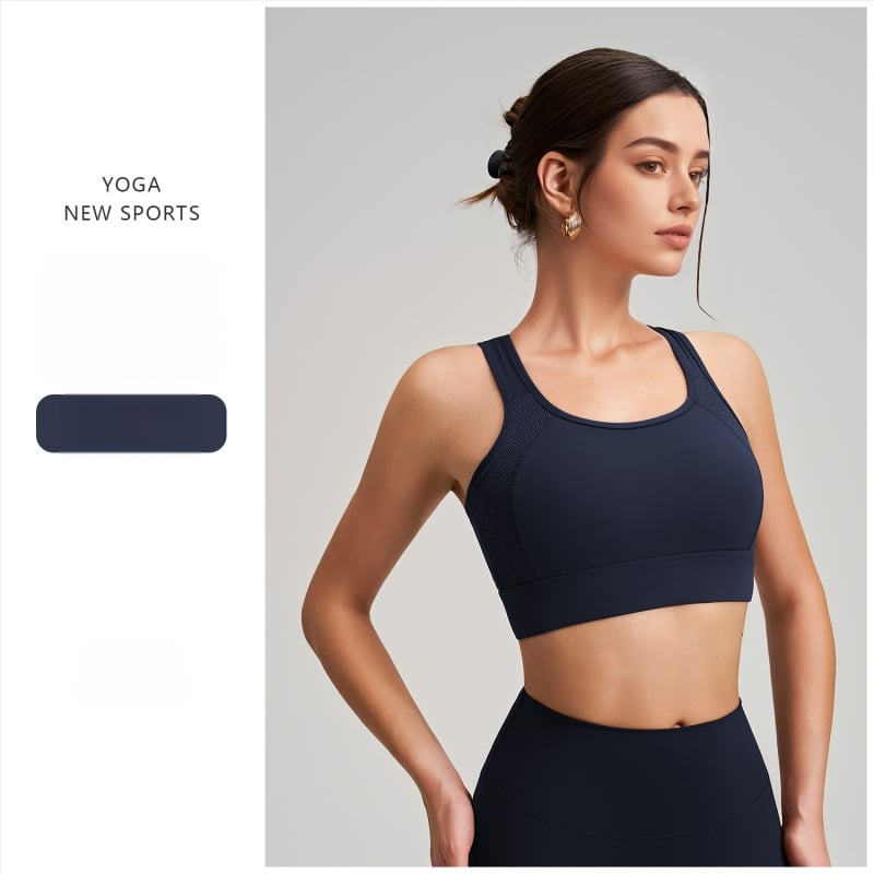 Sieviešu sporta krūšturis ar krūšu spilventiņu, galvenais audums neilons 75%, pildījums spandekss 25%, pilns kauss, vidējā kausa forma, elpojoša mugura ar sietu