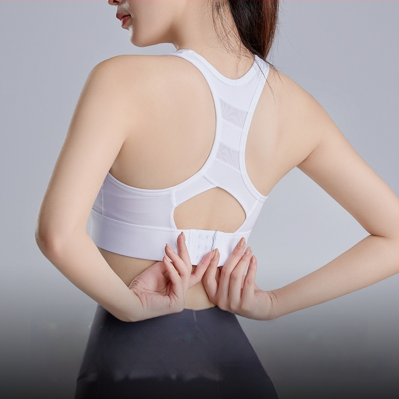 Sutien sport cu pernă integrată, cupă modelată, bretele fixe duble, push-up rezistent la șocuri, spate respirabil