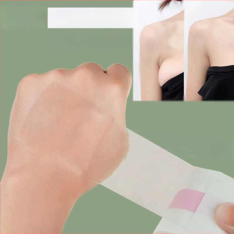 Silikona krūšu pacēlāja plāksteri – ultra plāni, neredzami, elpojoši, ar ziedu formas spraudziem, formējoša lente