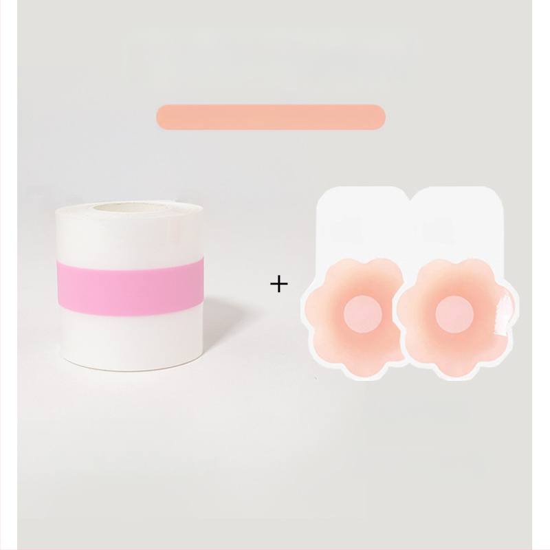 Silikona krūšu pacēlāja plāksteri – ultra plāni, neredzami, elpojoši, ar ziedu formas spraudziem, formējoša lente