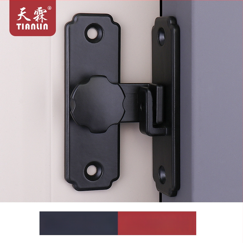 Smaga ēkas durvju slēdzējs mehānisms ar 90°/180° leņķi, no 304 nerūsējošā tērauda, matēta/melna virsma, moderns minimālisms