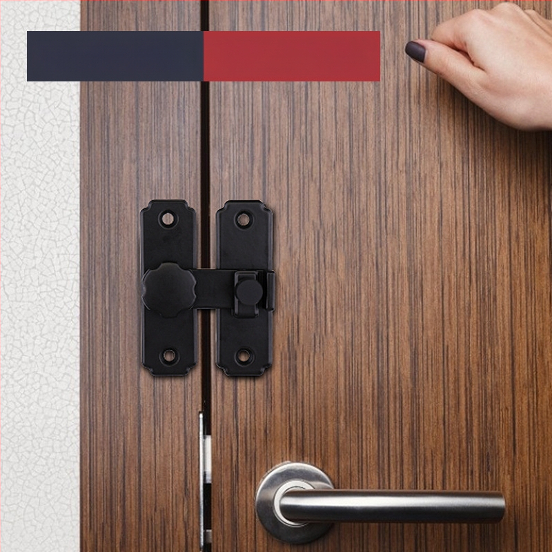 Smaga ēkas durvju slēdzējs mehānisms ar 90°/180° leņķi, no 304 nerūsējošā tērauda, matēta/melna virsma, moderns minimālisms