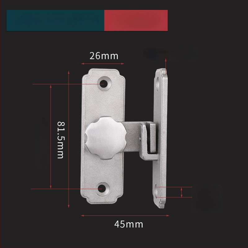 Smaga ēkas durvju slēdzējs mehānisms ar 90°/180° leņķi, no 304 nerūsējošā tērauda, matēta/melna virsma, moderns minimālisms
