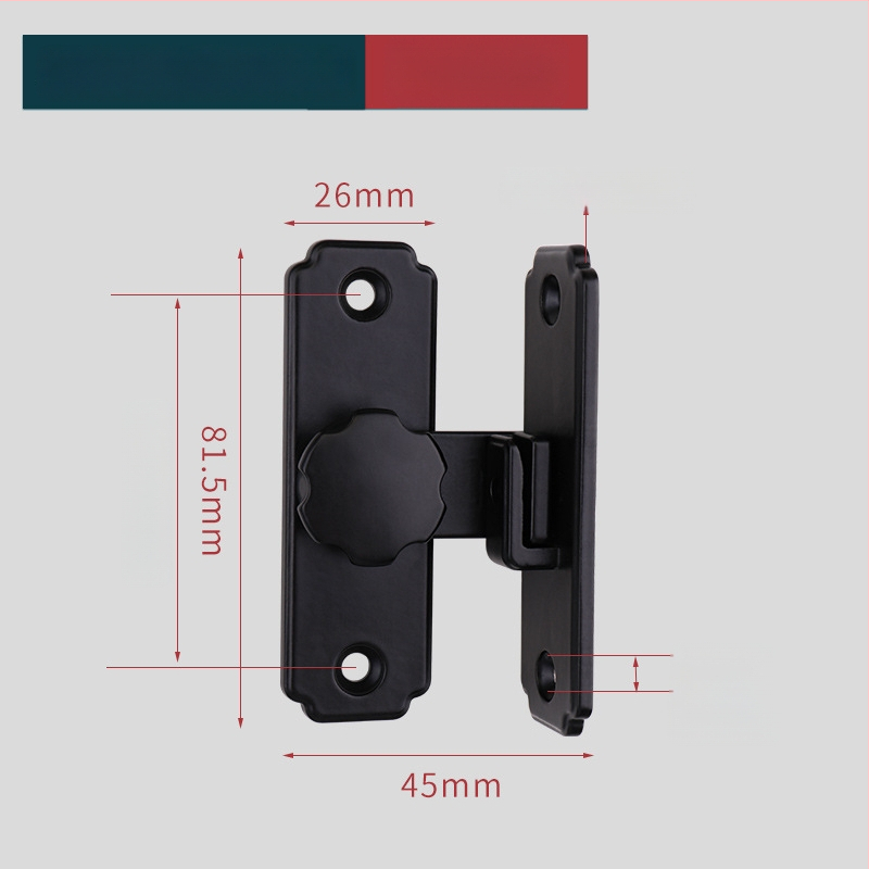 Smaga ēkas durvju slēdzējs mehānisms ar 90°/180° leņķi, no 304 nerūsējošā tērauda, matēta/melna virsma, moderns minimālisms