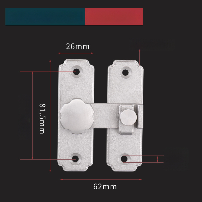 Smaga ēkas durvju slēdzējs mehānisms ar 90°/180° leņķi, no 304 nerūsējošā tērauda, matēta/melna virsma, moderns minimālisms