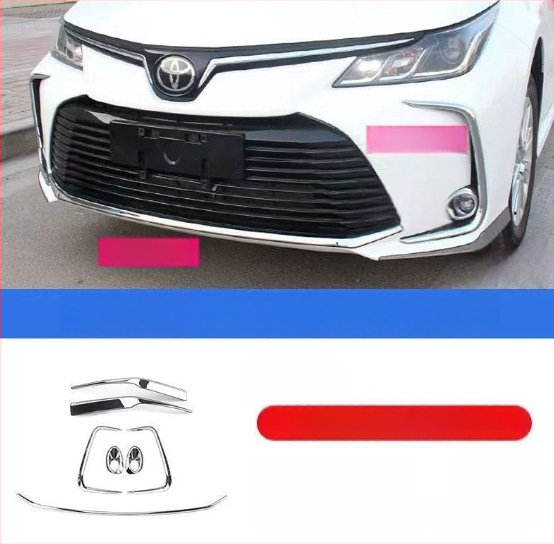 Toyota Corolla 2019–2024 jaoks: esikaitseraiba, nurga kaitse, udutuled dekoratiivne joon; ei ühildu sportversiooniga.