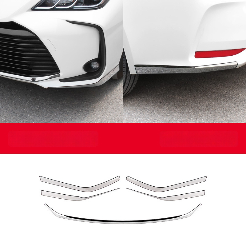 Toyota Corolla 2019–2024 jaoks: esikaitseraiba, nurga kaitse, udutuled dekoratiivne joon; ei ühildu sportversiooniga.