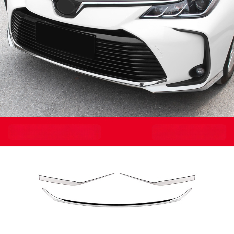 Toyota Corolla 2019–2024 jaoks: esikaitseraiba, nurga kaitse, udutuled dekoratiivne joon; ei ühildu sportversiooniga.