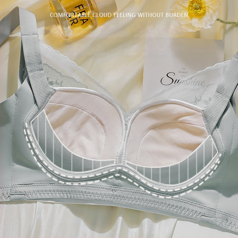 Nailona krūšturis ar modalas pildījumu (90–95%), 3/4 kauss, augšdaļa plāna, apakšdaļa bieza, aizmugurē četrrindu āķu aizdare.