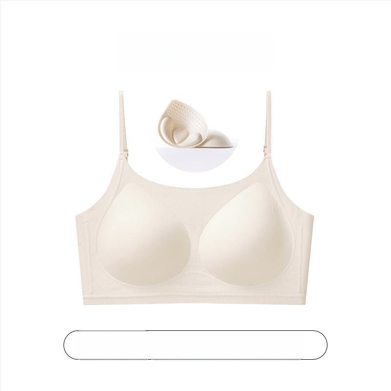 Bezšuvju neizskatīgs krūšturis no neilona, pildītas kauss, regulējamas siksnas ar mežģīnēm, aizmugurējs sprādze vienā rindā, ērtā forma