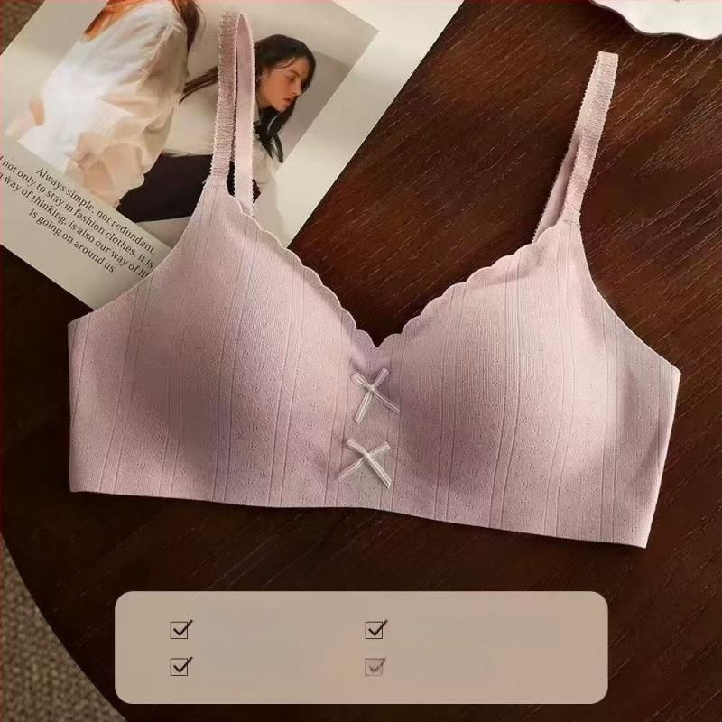 Õmblusteta rinnahoidja väikese rinnaga, hingav, 3/4 kaussi, õhukesed vormitud tassid, selja kinnitusega kahekordse sulgemisega