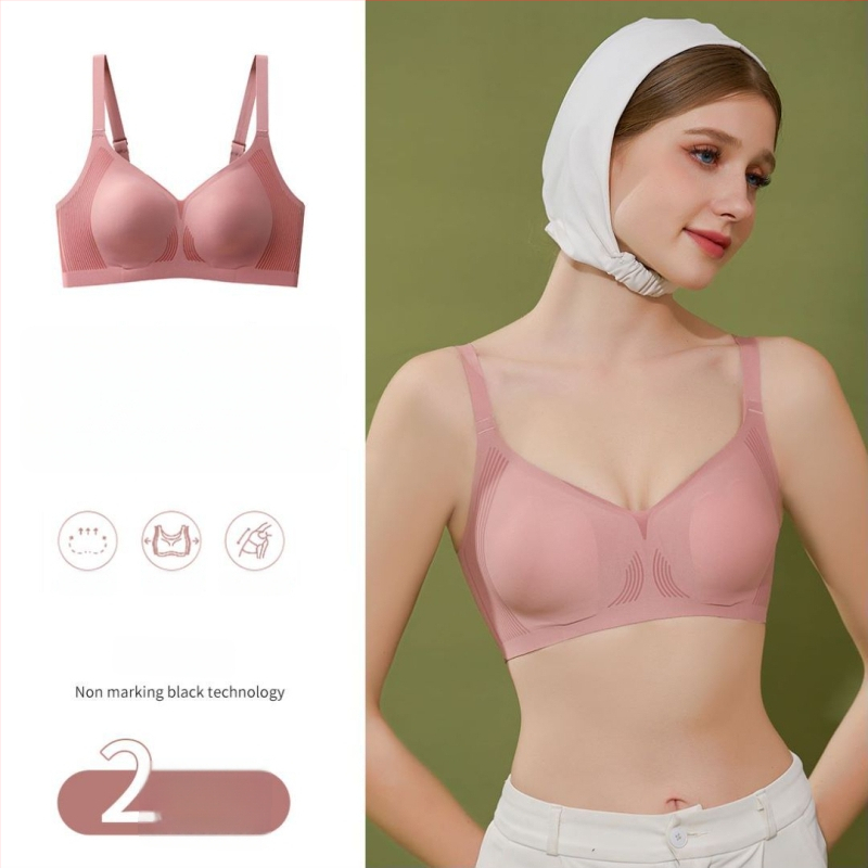 Sutien fără cusături pentru bust mare — fără sârmă, susținere, anti-cădere, cupe turnate ultra-subțiri, bretele reglabile