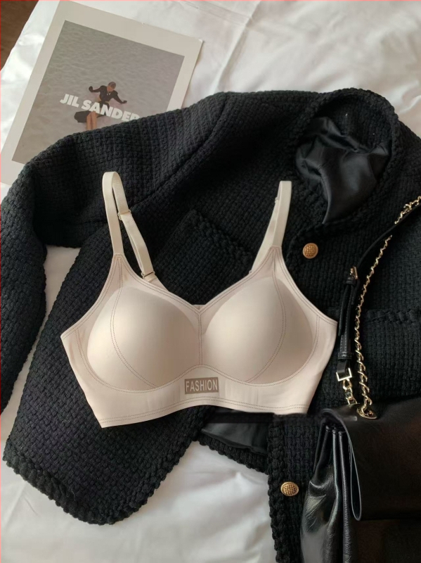 Yanrou Sutien din nailon fără cusături pentru susținere, cu cupă subțire modelată și suport lateral