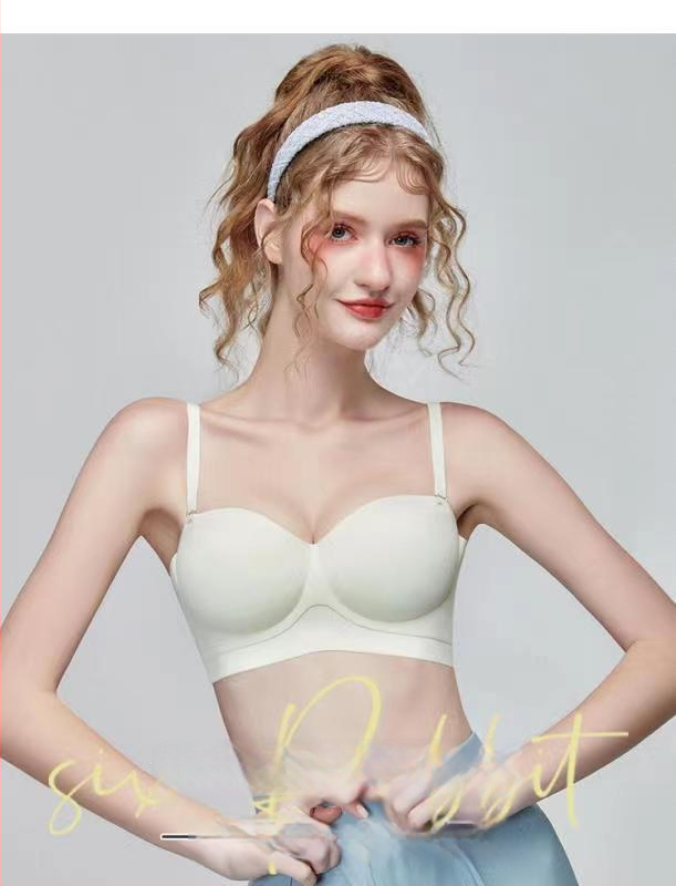 Sutien fără bretele, anti-alunecare, push-up, invizibil, cupă 3/4, formă cupă: superioară subțire, inferioară groasă