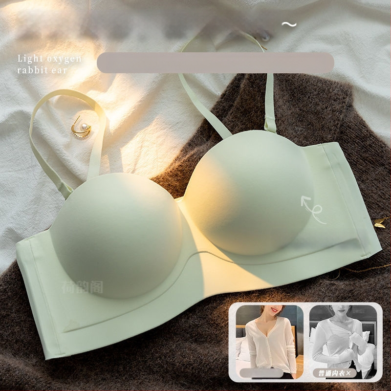 Sutien fără bretele, anti-alunecare, push-up, invizibil, cupă 3/4, formă cupă: superioară subțire, inferioară groasă