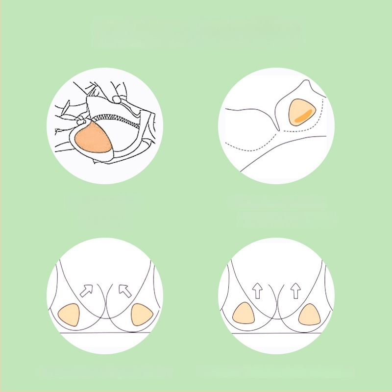 Krūšturis ar dubulti līmējamām spilventiņiem – bieza silikona putas, push-up, elpojošs, neredzams mazām krūtīm