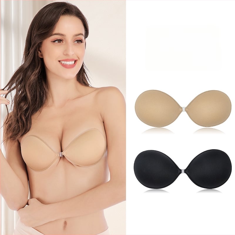 Un singur piesă fără bretele, silicon pentru bust, sutien invizibil lucios, cupa 1/2, cupă subțire modelată