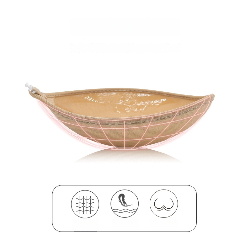 Un singur piesă fără bretele, silicon pentru bust, sutien invizibil lucios, cupa 1/2, cupă subțire modelată