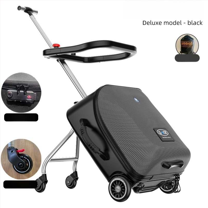 QBOX dječji prtljag za sjedenje na putovanju – otvaranje na zip, TSA kombinacijski lokot, PC materijal, univerzalni kotačići, 4,5 kg