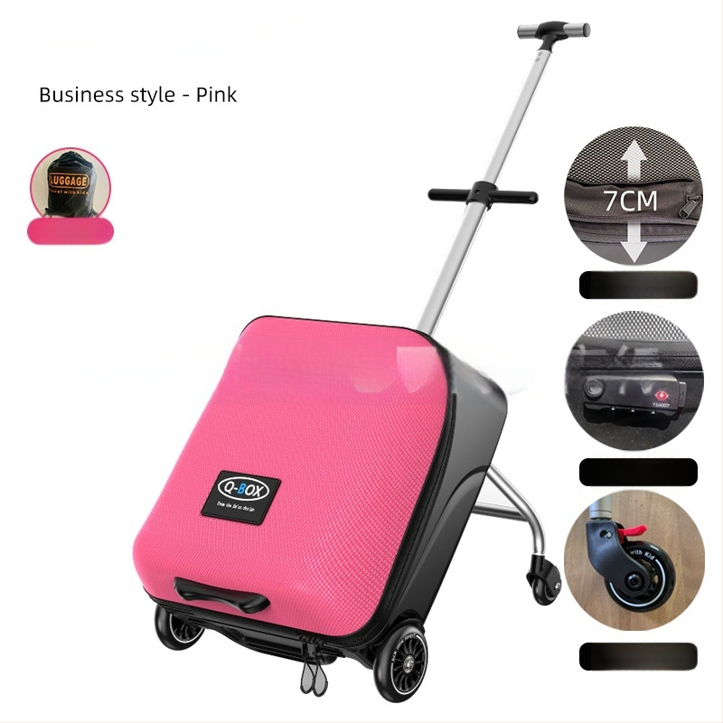 QBOX dječji prtljag za sjedenje na putovanju – otvaranje na zip, TSA kombinacijski lokot, PC materijal, univerzalni kotačići, 4,5 kg