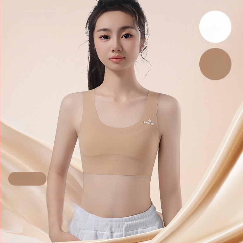 Ice Silk varrás nélküli gyermekeknek sportmelltartó, teljes kosár, zár nélkül, lélegző, Stage 1, 9–13 évesek