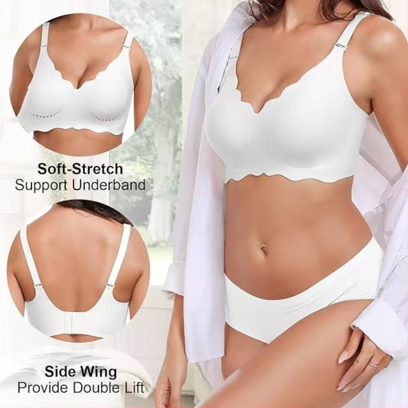 Sutien push-up fără cusur, cu bretele detașabile, cupă 3/4, material nylon cu căptușeală de spandex, Jelly Glue tehnologie