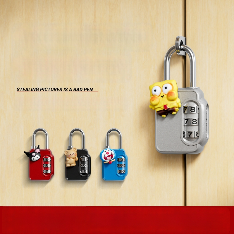 Karikatūras paroles mehāniska aizslēga skapis un bagāžai – cinka sakausējums, slēdzenes stieņa biezums 3.7 mm, stieņa attālums 11 mm, modelis yx-kkmms, mūsdienīgs minimālisma stils