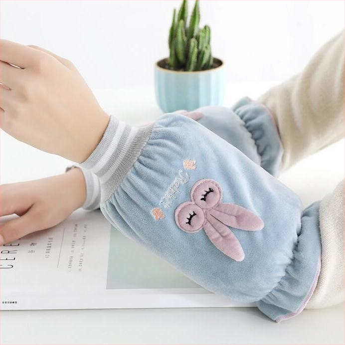 Bērnu zamatainas piedurkņu aizsargi ar zaķa rakstu, pret netīrumiem, multfilmas stilā