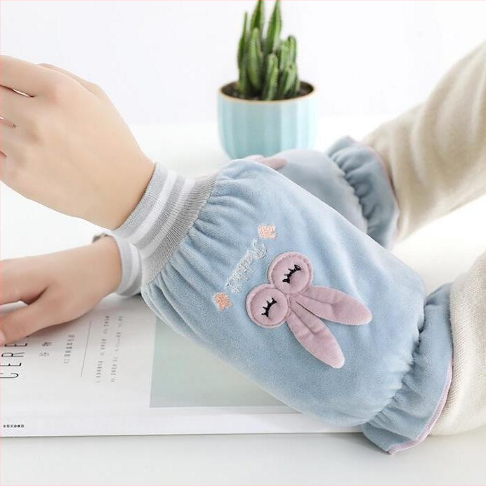 Bērnu zamatainas piedurkņu aizsargi ar zaķa rakstu, pret netīrumiem, multfilmas stilā