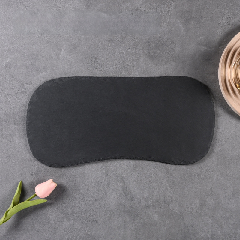 Looduslik šlatsi akmeenplaat, ebakorrapärase kujuga, mikrolainetega sobiv, hotellitoid