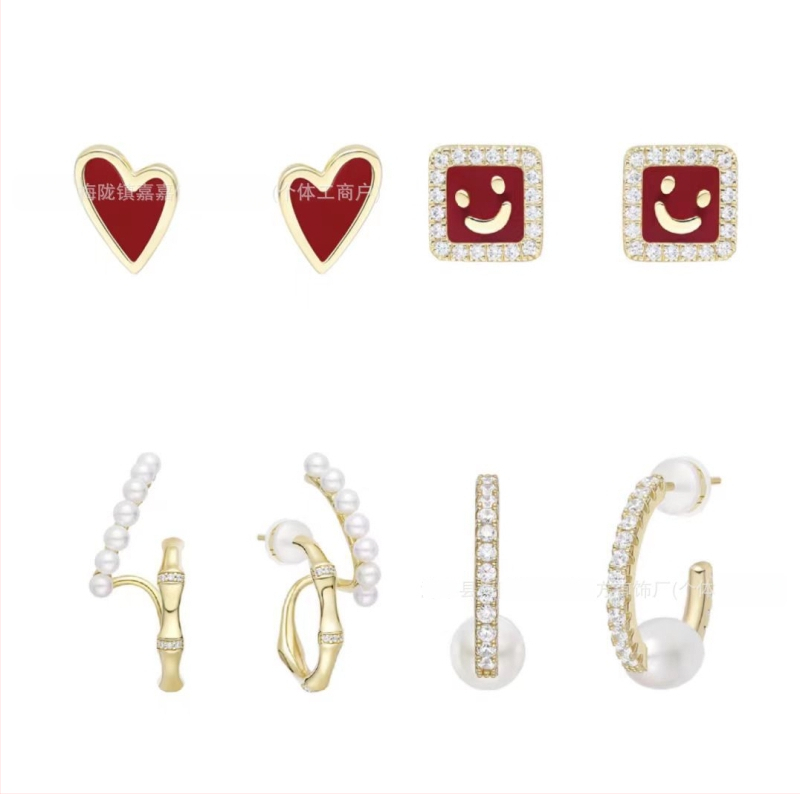 Auskari no vara, sirds formas, elektroplatēti, gaisīgs luksusa stils