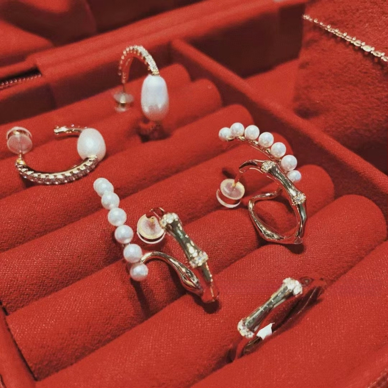 Auskari no vara, sirds formas, elektroplatēti, gaisīgs luksusa stils